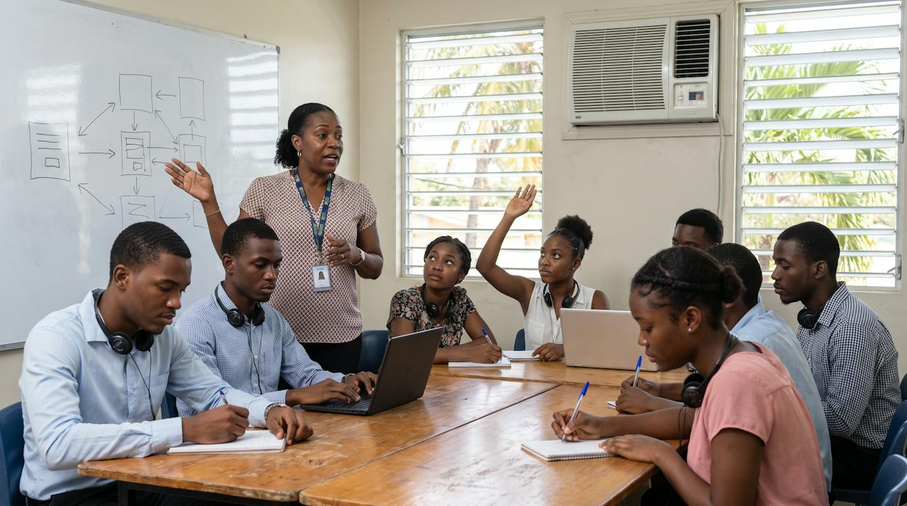 Team leader training healthcare and insurance support agents in Jamaica